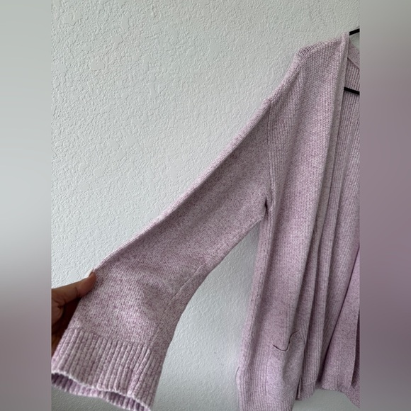 Talbots Soft Lavender Open-Front Cardigan - Picture 3 of 10